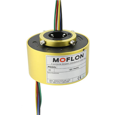 Qualität  Aluminum Alloy Through Bored Slip Rings MOFLON 18 Brand Hole Size 20mm 10A Circuit Low Temperature Resistance For Industrial Part usine